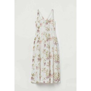 NWT BROCK COLLECTION X H&M COLLABORATION CREAM FLORAL MIDI DRESS SIZE MEDIUM